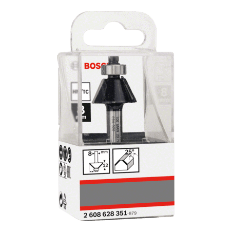 Fraise à chanfreiner 25° ØQ8 mm - Ø23,7 mm BOSCH 2608628351