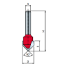 Mèche à rainurer en V - Ø31,7 - Ø Q8 - L51 / LU16 mm - FREUD F03FR02857
