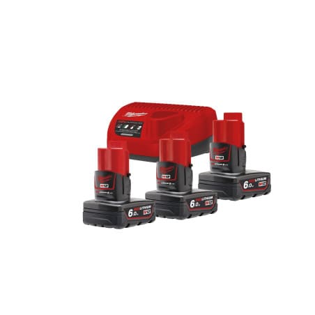 Pack énergie 1 chargeur + 3 batteries 12V 6Ah M12 NRG-603 MILWAUKEE 4933459208