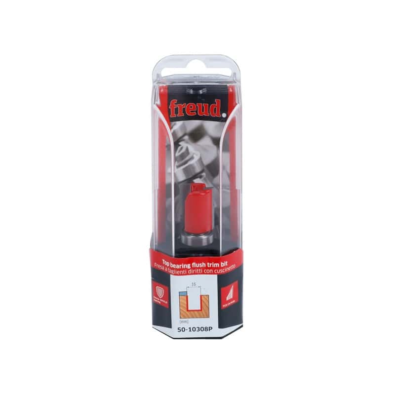 Fraise à affleurer avec roulement supérieur Ø 16 mm - Ø Q8 mm - L 20/60 mm FREUD F03FR02005