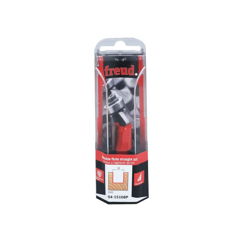 Mèche droite Ø Q 12 mm - Ø 18 mm - H 38,1/80 mm FREUD F03FR01547