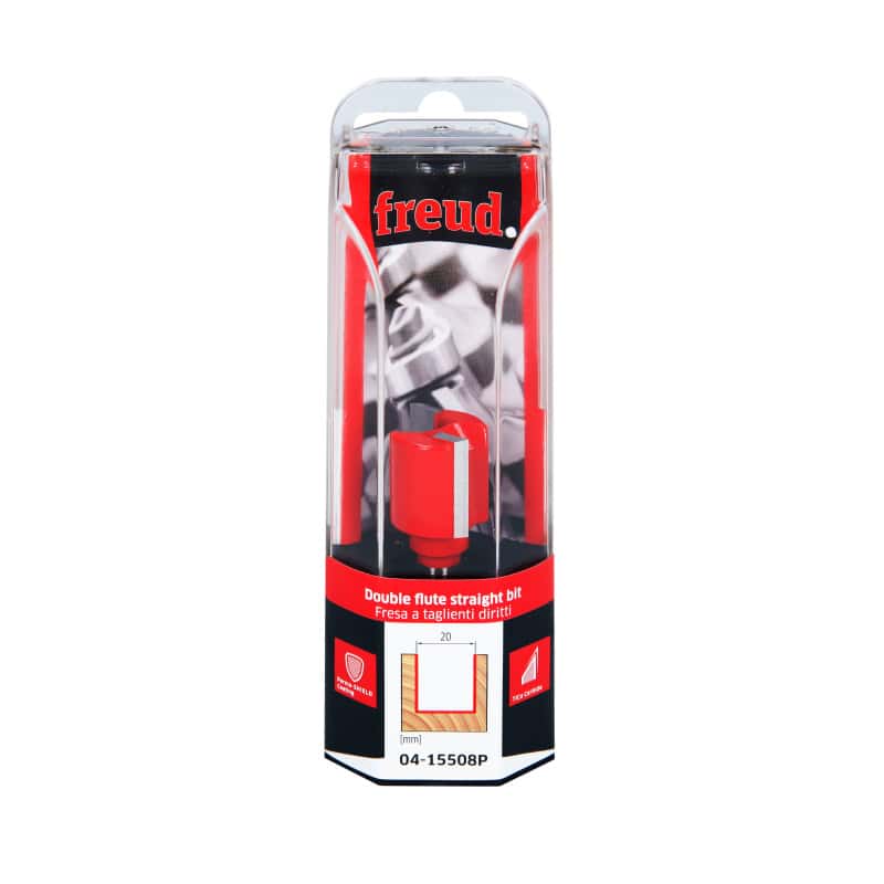 Mèche droite Ø Q 12 mm - Ø 20 mm - H 38,1/80 mm FREUD F03FR01553
