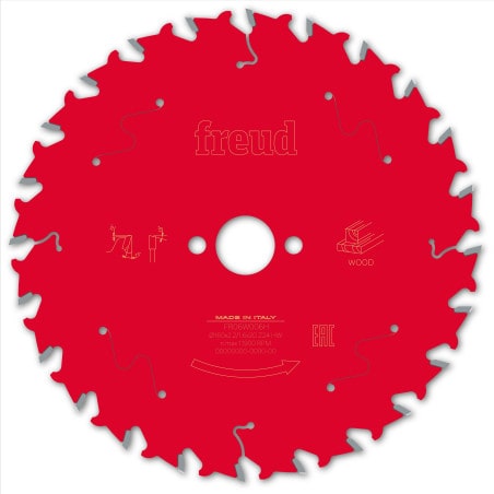 Lame bois Ø 160 mm - AL Ø 20 mm - 24 dents - E 2,2/1,6 mm - FREUD F03FS09678