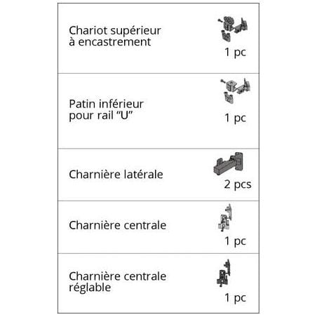 Garniture pour 1 porte - 2200 / 40 Garniture pour 1 porte - 2200 / 12 2200/12 KRONA KOBLENZ
