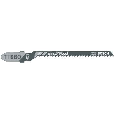 Lot de 5 lames T 119 BO de scie sauteuse BOSCH