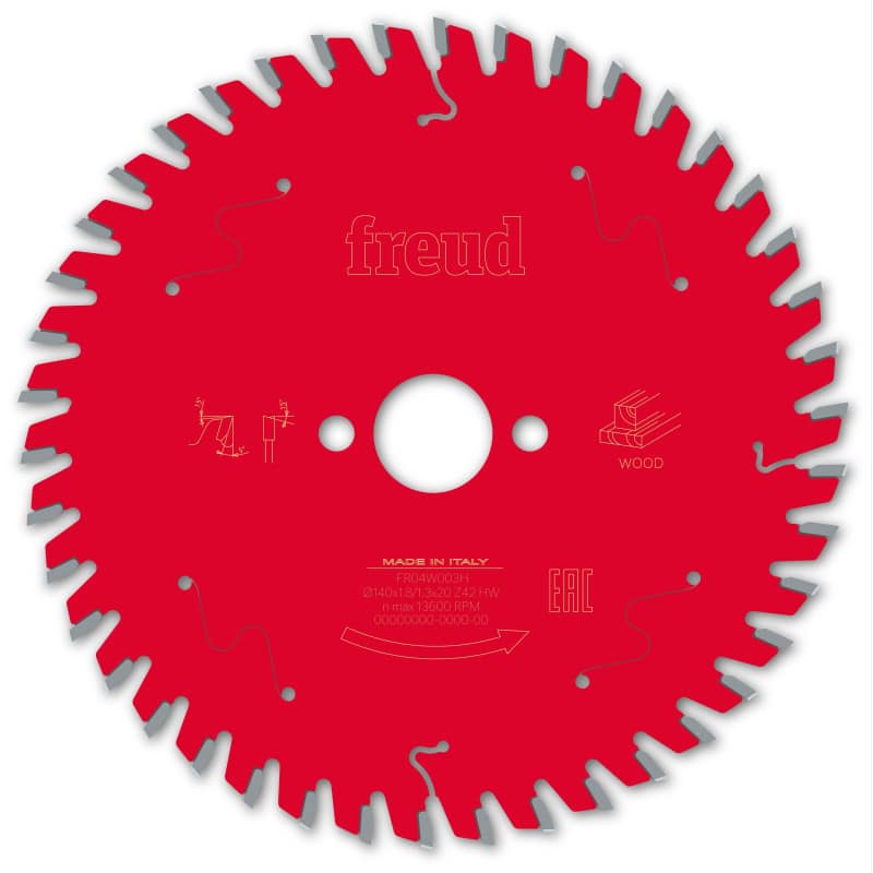 Lame bois Ø 140 mm - AL 20 mm - 1,8/1,3 mm - 42 dents FREUD F03FS09669