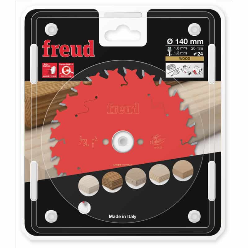 Lame bois Ø 140 mm - AL 20 mm - E 1,8/1,3 mm - 24 dents FREUD F03FS09667