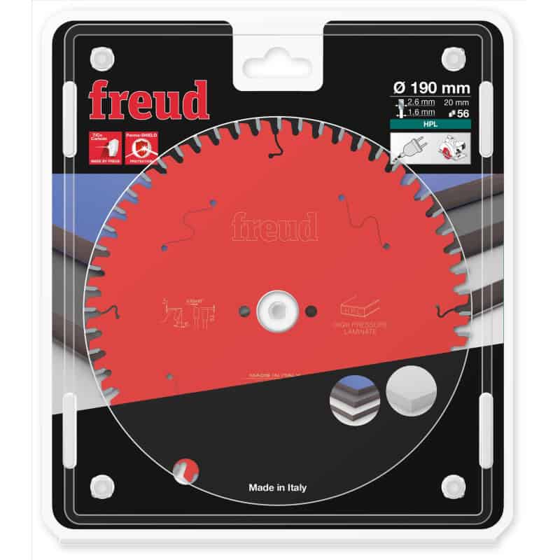 Lame HPL Ø 190 mm - AL 20 mm - 56 dents - E 2,6/1,6 mm FREUD F03FS09867