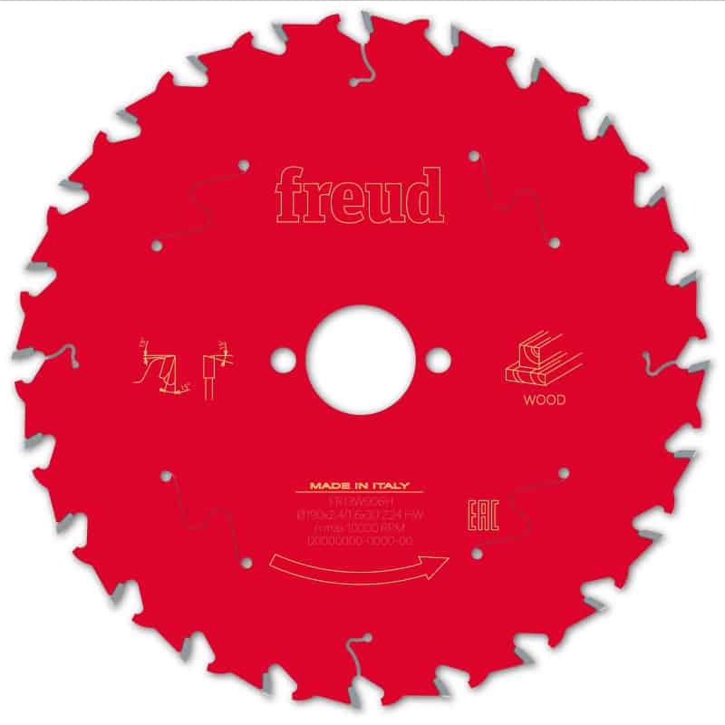 Lame Bois Ø 190 mm - AL 30 mm - E 2,4/1,6 mm - 24 dents FREUD F03FS09717