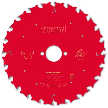 Lame Bois Ø 190 mm - AL 30 mm - E 2,4/1,6 mm - 24 dents FREUD F03FS09717