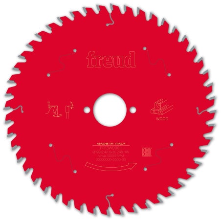 Lame bois Ø 190 mm - AL 30 mm - E 2,4/1,6 mm - 48 dents FREUD F03FS09719