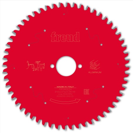 Lame alu / PVC Ø 190 mm - AL 30 mm - E 2,5/1,6 mm - 56 dents FREUD F03FS09815