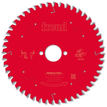 Lame bois Ø 180 mm - AL 30 mm - E 2,4/1,6 mm - 48 dents FREUD F03FS09699