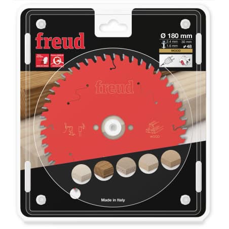 Lame bois Ø 180 mm - AL 30 mm - E 2,4/1,6 mm - 48 dents FREUD F03FS09699