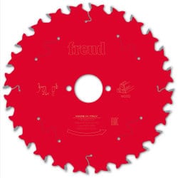 Lame bois Ø 180 mm - AL 30 mm - E 2,4/1,6 mm - 24 dents FREUD F03FS09698