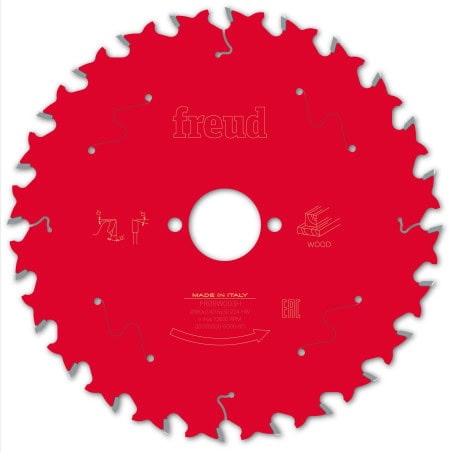 Lame bois Ø 180 mm - AL 30 mm - E 2,4/1,6 mm - 24 dents FREUD F03FS09698