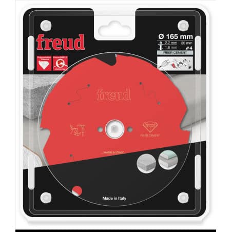 Lame fibrociment Ø 165 -  AL 20 mm - E 2,2/1,6 - 4 dents FREUD F03FS09838