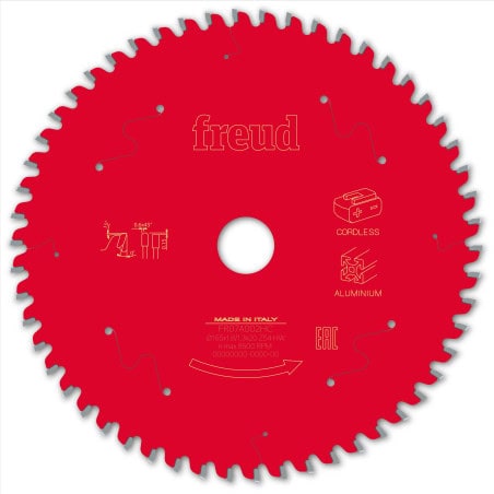Lame alu / PVC Ø 165 mm - AL 20 mm - E 1,8/1,3 mm - 54 dents FREUD F03FS10086