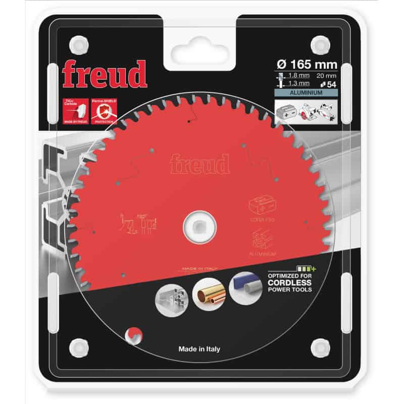 Lame alu / PVC Ø 165 mm - AL 20 mm - E 1,8/1,3 mm - 54 dents FREUD F03FS10086