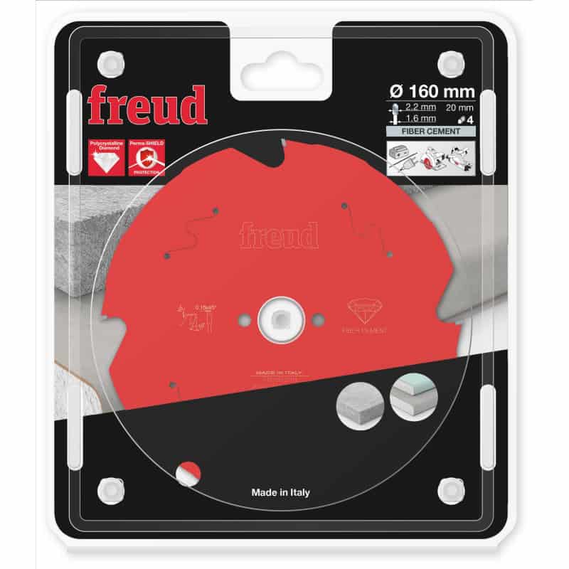 Lame fibrociment Ø 160 mm - AL 20 mm - E 2,2/1,6 mm - 4 dents FREUD F03FS09837