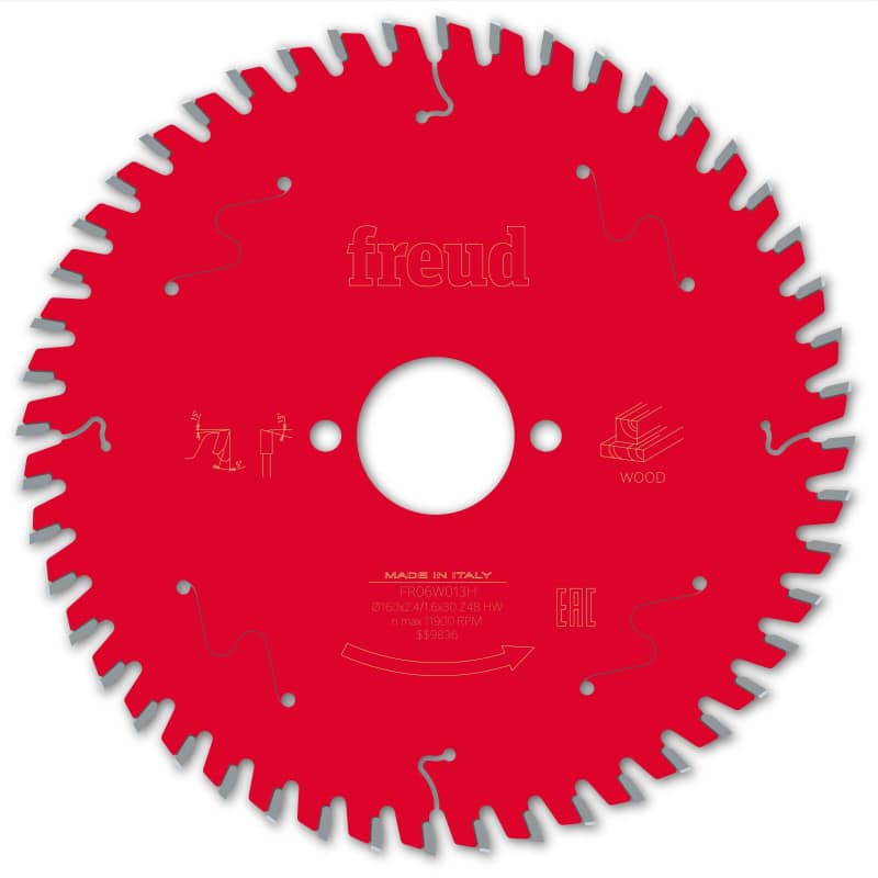 Lame bois Ø 160 mm - AL 30 mm - E 2,4/1,6 mm - 48 dents FREUD F03FS09685