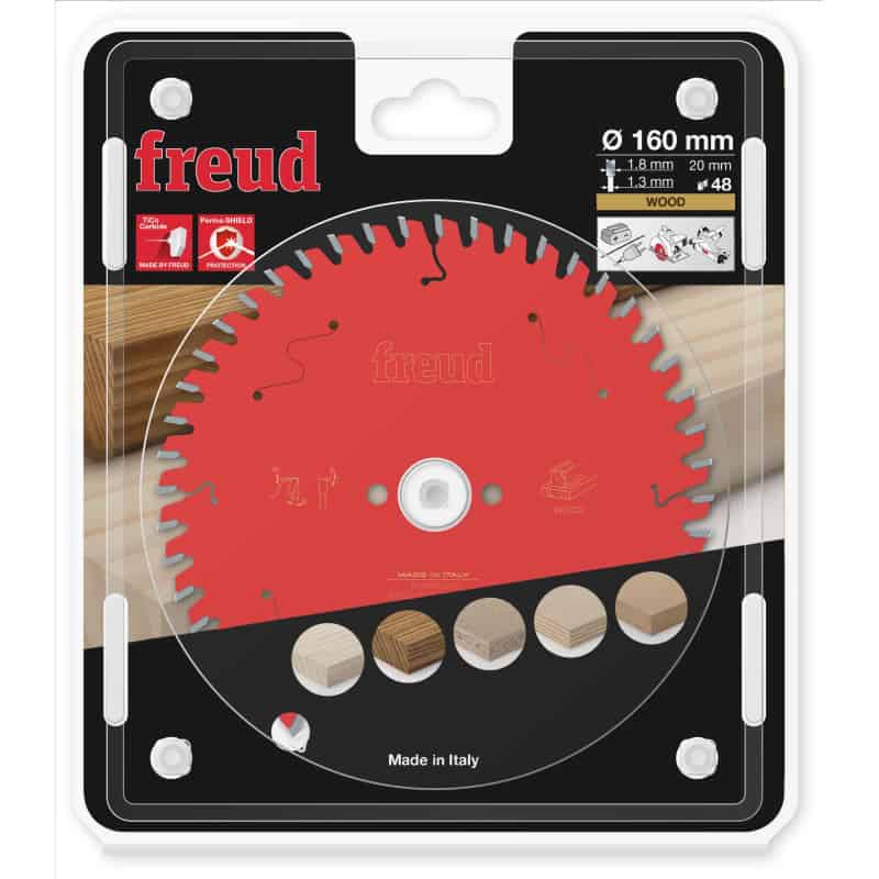 Lame bois Ø 160 mm - AL 20 mm - E 1,8/1,3 mm - 48 dents FREUD F03FS09677