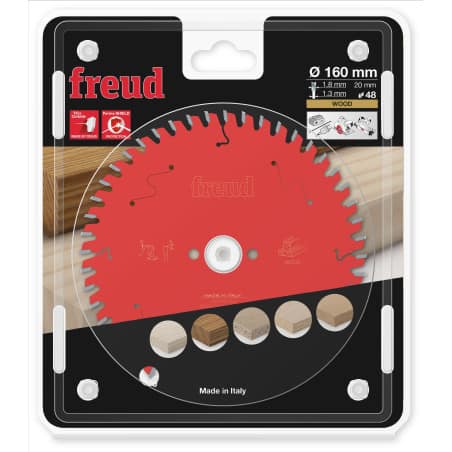 Lame bois Ø 160 mm - AL 20 mm - E 1,8/1,3 mm - 48 dents FREUD F03FS09677