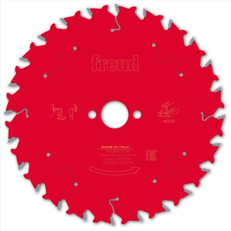 Lame bois Ø 160 mm - AL 20 mm - E 1,8/1,3 mm - 24 dents FREUD F03FS09675
