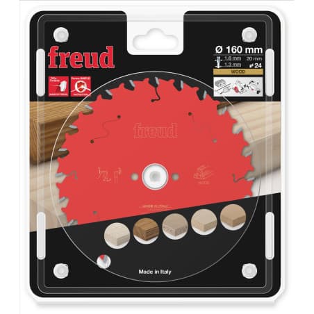 Lame bois Ø 160 mm - AL 20 mm - E 1,8/1,3 mm - 24 dents FREUD F03FS09675