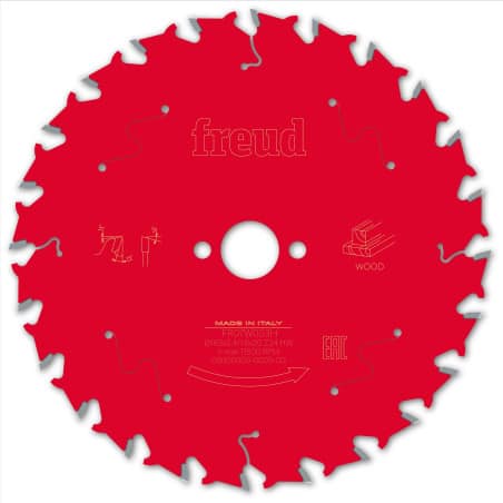 Lame bois Ø 165 mm - AL Ø 20 mm - 24 dents - E 2,4/1,6 mm - FREUD F03FS09688