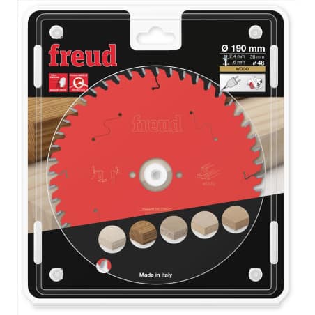 Lame bois Ø 190 mm - AL 30 mm - E 2,4/1,6 mm - 48 dents FREUD F03FS09719