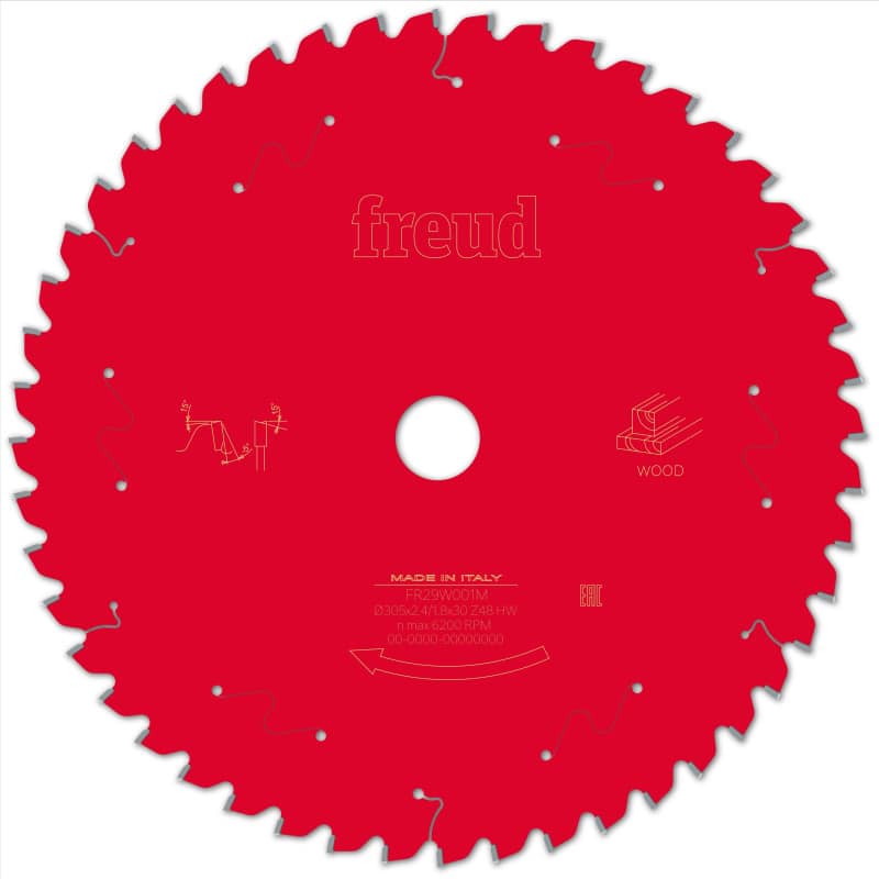 Lame bois Ø 305 mm - AL Ø 30 mm - 48 dents - E 2,4/1,8 mm - FREUD F03FS09762