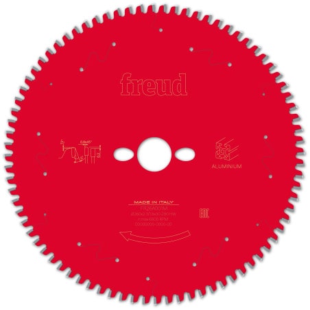 Lame alu / PVC Ø 260 mm - AL 30 mm - E 2,3/1,8 mm - 80 dents FREUD F03FS09827