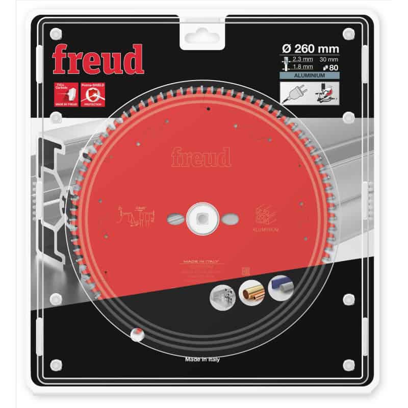 Lame alu / PVC Ø 260 mm - AL 30 mm - E 2,3/1,8 mm - 80 dents FREUD F03FS09827