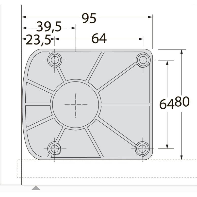 Embase pour pieds ABS 61854