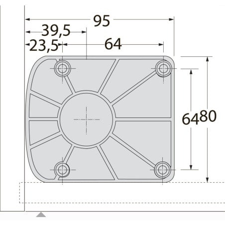 Embase pour pieds ABS 61854