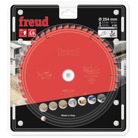 Lame multimatériaux - Ø 254 mm - AL 30 mm - E 2,4/2 mm - 48 dents FREUD F03FS09889