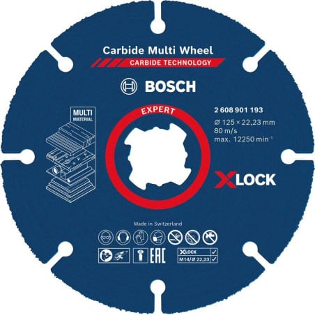 Disque à tronçonner carbure X-LOCK 125 mm bois et PVC BOSCH 2608619284