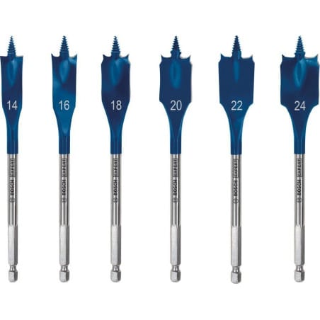 Coffret de 6 mèches plates queue 6 pans BOSCH