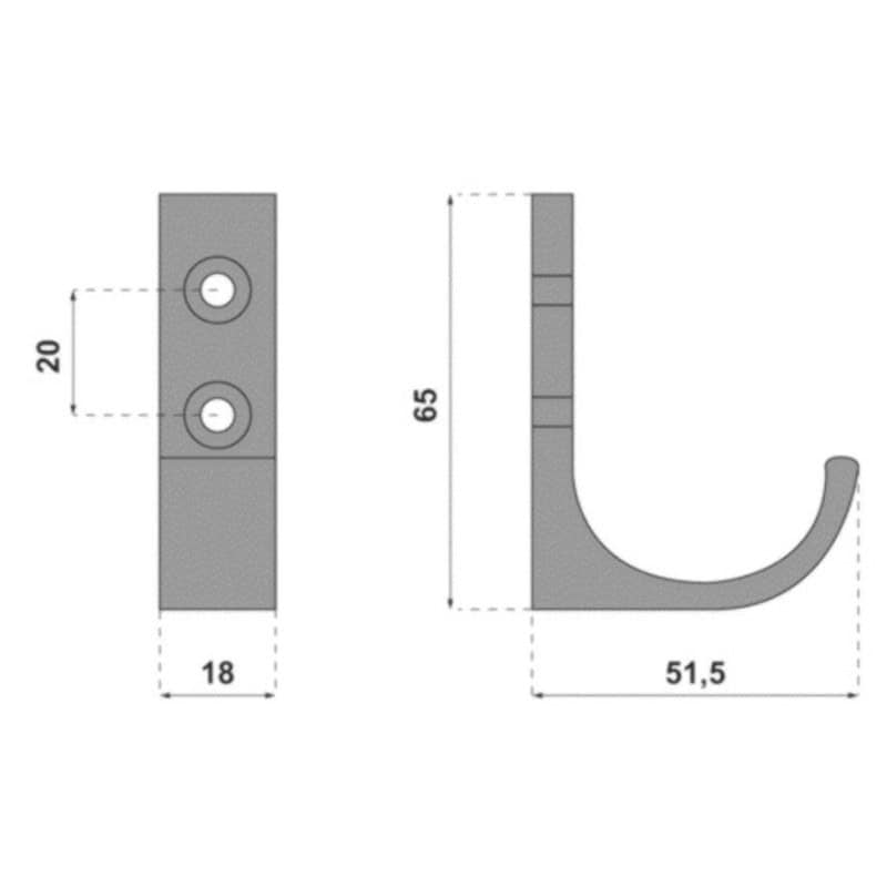 Porte-manteau moderne noir mat 1 branche HERMETA 0149-18