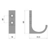 Porte-manteau moderne noir mat 1 branche HERMETA 0149-18