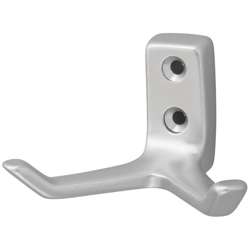 Porte-manteau 2 têtes moderne argent