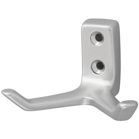 Porte-manteau 2 têtes moderne argent