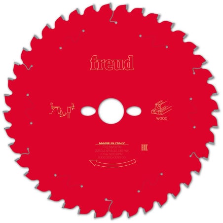 Lame bois Ø 250 mm - AL 30 mm - E 2,4/1,8 mm - 40 dents FREUD F03FS09753