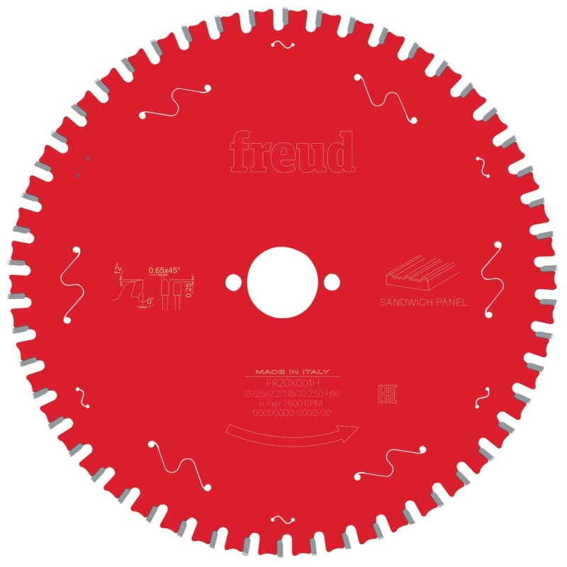 Lame panneau sandwich Ø 235 mm - AL 30 mm - E2,2/1,8 mm - 50 dents FREUD F03FS09857