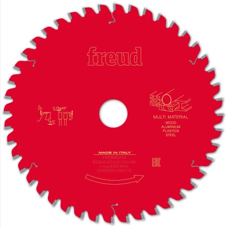 Lame multi-matériaux Ø 230 mm - AL 30 mm - E 2,4/2 mm - 44 dents FREUD F03FS10042
