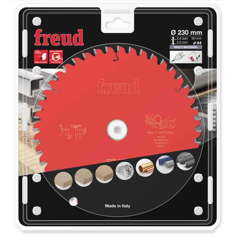 Lame multi-matériaux Ø 230 mm - AL 30 mm - E 2,4/2 mm - 44 dents FREUD F03FS10042