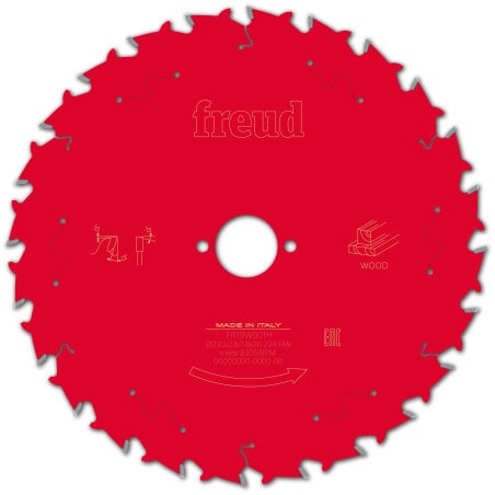 Lame bois Ø 230 mm - AL 30 mm - E 2,8/1,8 mm - 24 dents FREUD F03FS09728