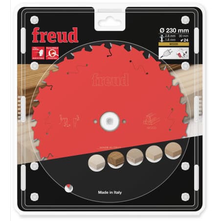 Lame bois Ø 230 mm - AL 30 mm - E 2,8/1,8 mm - 24 dents FREUD F03FS09728