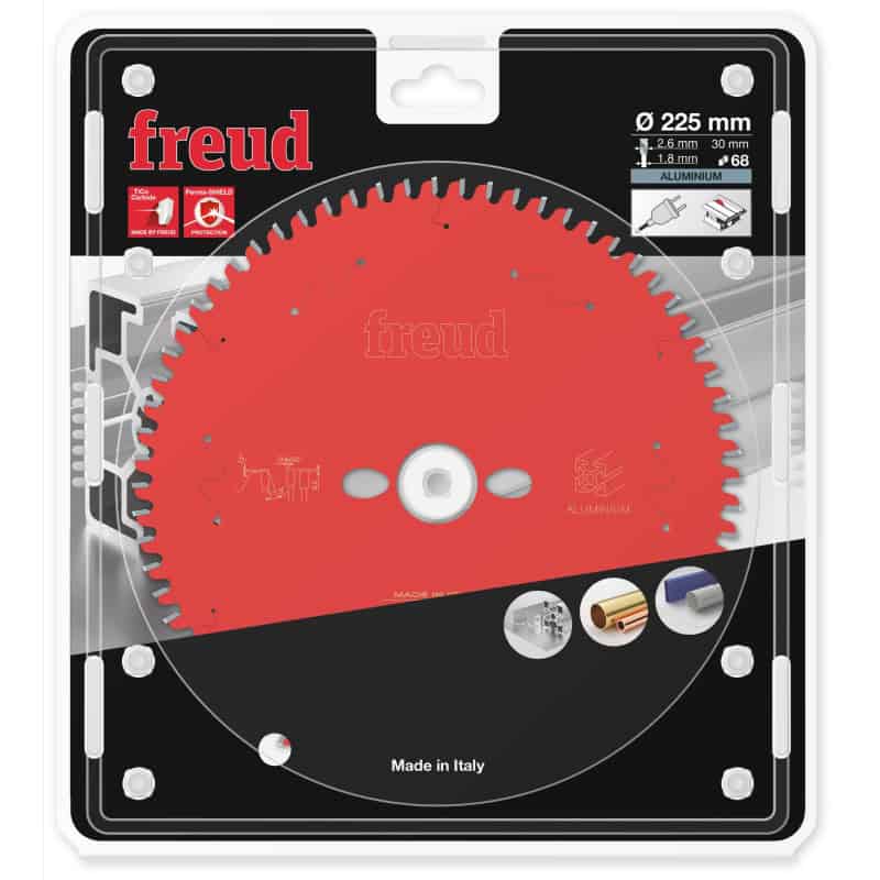 Lame alu / PVC Ø 225 mm - AL 30 mm - E 2,6/1,8 mm - 68 dents FREUD F03FS09834